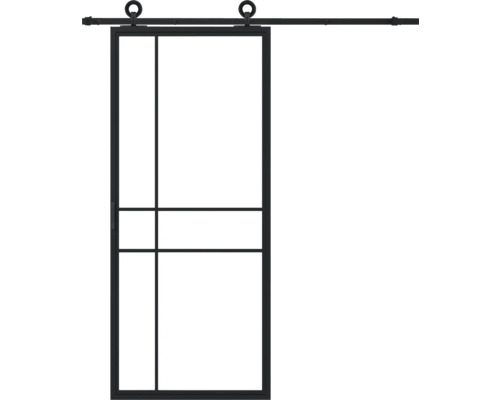 Perura Schiebetür Komplett-Set Jarn 06 Clear 100x2350 mm inkl. Laufschiene mit Rad,Griff-Set