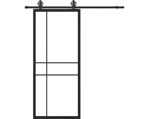 Perura Schiebetür Komplett-Set Jarn 06 Clear 100x2150 mm inkl. Laufschiene mit Speichenrad,Griff-Set