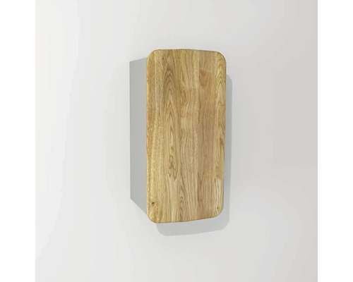 Hängehalbhochschrank mit Wäschekorb Devo Oval BxHxT 34x67x33 cm hellgrau/Eiche/grau Holzschneidebrett aus Holz