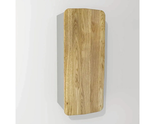 Hängeschrank mit 1 Tür Devo Oval rechts BxHxT 34x94x33 cm hellgrau/Eiche/grau Holz-Wandpaneel für Innenausbau
