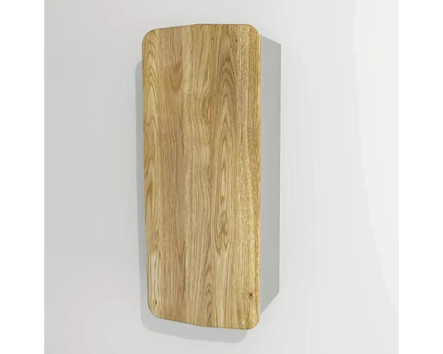 Hängeschrank mit 1 Tür Devo Oval links BxHxT 34x94x33 cm hellgrau/Eiche/grau Holzwaschtischplatte