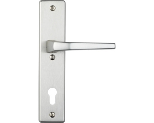 Edelstahl Zimmertür-Garnitur mit Langschild und Schlüssel-Loch