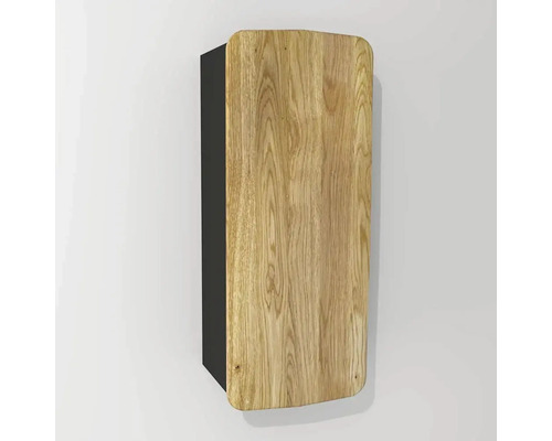 Hängeschrank mit 1 Tür Devo Oval rechts BxHxT 34x94x33 cm diamantgrau/Eiche/schwarz Hängeschrank mit Holzfront