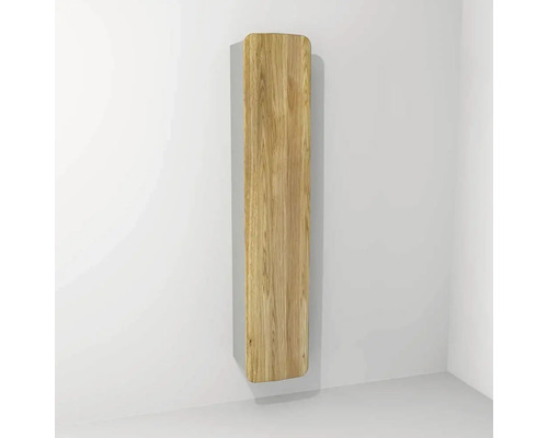 Hängehochschrank mit 1 Tür Devo Oval rechts BxHxT 34x165x33 cm hellgrau/Eiche/grau Holzpaneel für die Wandmontage