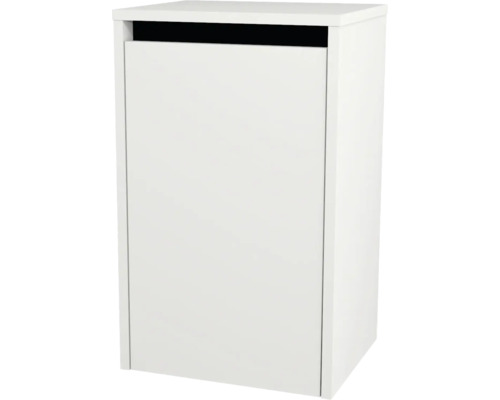 Hängeschrank mit 1 Tür und Wäschekorb Devo Etna 2.0 BxHxT 40x65x33 cm alpine white Weißer Badezimmerschrank mit einer Tür zur Aufbewahrung