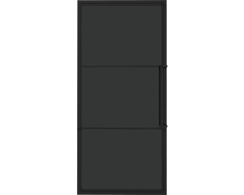 Pertura Zimmertür Komplettset Jarn 01 Black 833x2015 mm Rechts inkl.Profilrahmen,Griff-Set Schwarze Glastür mit Metallrahmen