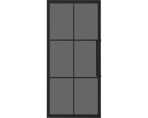 Pertura Zimmertür Komplettset Jarn 03 Grey 833x2015 mm Rechts inkl.Profilrahmen,Griff-Set Innentür mit Glaseinsatz und Rahmen