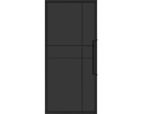 Schwarze Innentür mit Glaseinsatz und Griff