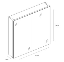 Spiegelschrank Somero 60 cm hochglanz weiß-thumb-3 Spiegelschrank Somero 60 cm hochglanz weiß-thumb-3