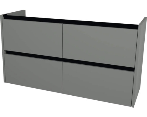 Waschbeckenunterschrank Devo Etna 2.0 118x64x40 cm ohne Waschbecken dust grey Grauer Waschtischunterschrank mit vier Schubladen