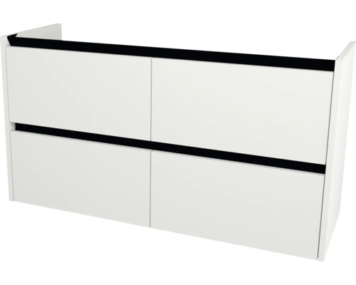 Waschbeckenunterschrank Devo Etna 2.0 118x64x40 cm ohne Waschbecken alpine weiß Weißer Waschtischunterschrank mit vier Schubladen