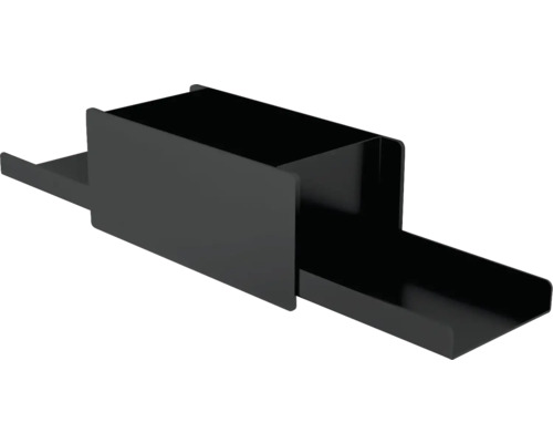 Wandregal mit 2 Ablagen Devo Etna 2.0 BxHxT 45x9x11 cm schwarz ET2-PRZ2xPL45-L09 Dachrinnenkasten aus Metall