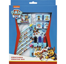 Kreativbox mit Stiften, Stempeln und Malvorlagen mit Paw Patrol Motiven