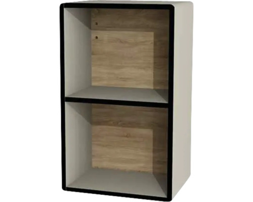 Hängeschrank offen Devo Sonus 2.0 BxHxT 38x63x28 cm dakar suedette matt/Eiche Regal mit zwei Fächern