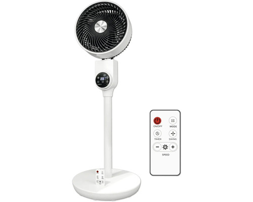 Standventilator X4-LIFE Fan Pinguin Ø 25 cm 50 W weiß H 880 mm mit Fernbedienung