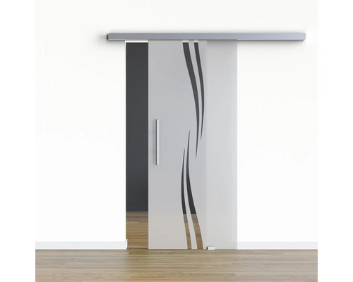 Pertura Glasschiebetür Komplettset Glera Swirl 900x2050 mm inkl.Beschlag Selir Aluminium Edelstahloptik,Stangengriff Pertura Glasschiebetür Komplettset Glera Swirl 900x2050 mm inkl.Beschlag Selir Aluminium Edelstahloptik,Stangengriff