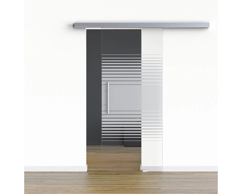 Pertura Glasschiebetür Komplettset Glera Strata 775x2050 mm inkl.Beschlag Selir Aluminium Edelstahloptik,Stangengriff Pertura Glasschiebetür Komplettset Glera Strata 775x2050 mm inkl.Beschlag Selir Aluminium Edelstahloptik,Stangengriff