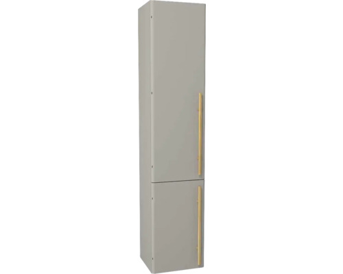 Hängehochschrank mit 2 Türen Devo Sonet links BxHxT 35x164x32 cm kaschmir/Eiche Schmaler Badezimmerschrank mit zwei Türen und Griffen