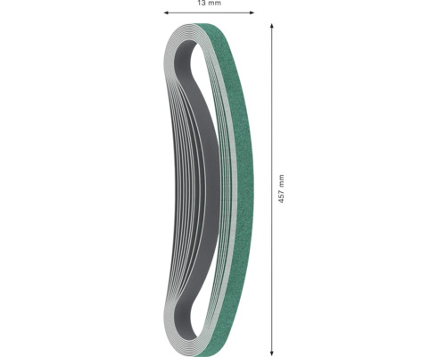 Schleifband mit den Maßen 457 mm Länge und 13 mm Breite