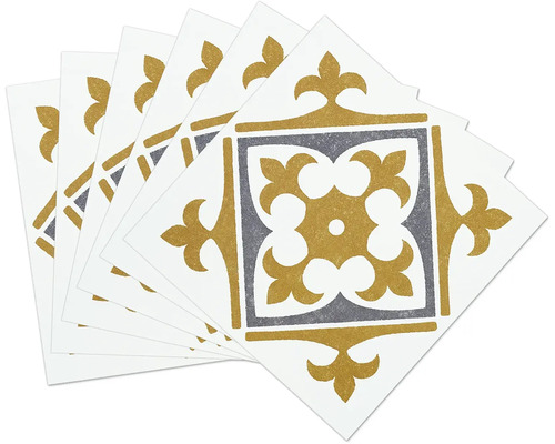 Mehrere quadratische Dekorfliesen mit Ornamentmuster