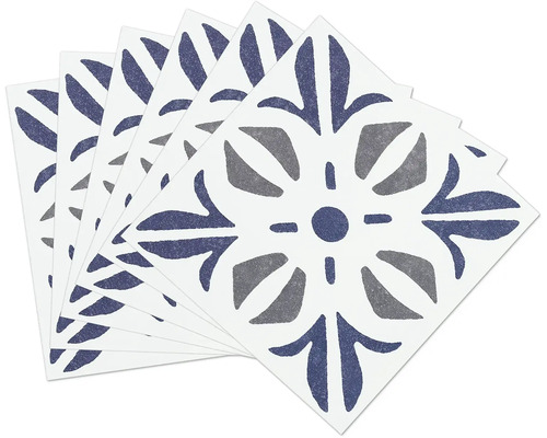 Mehrere quadratische Fliesenaufkleber mit Blumenmuster