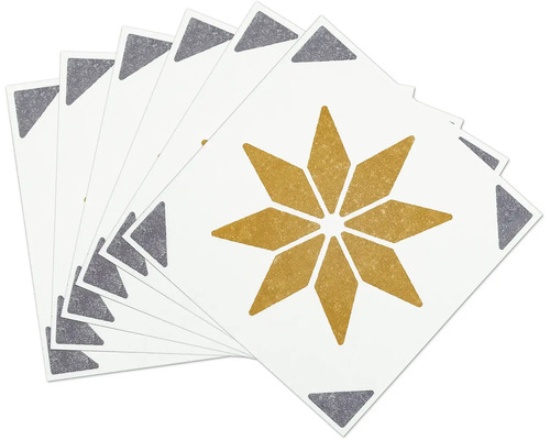 Mehrere Fliesen mit Sternmotiv und Dreiecken