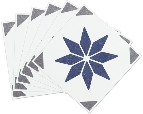 Mehrere gemusterte Fliesen für Boden und Wand