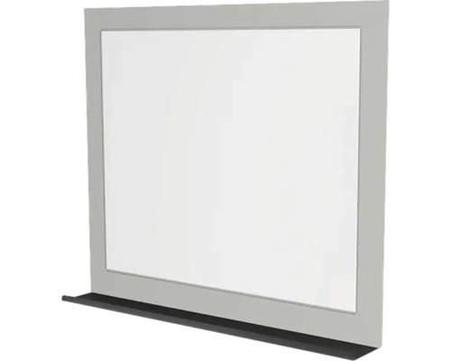 Rahmenspiegel mit Ablage Devo Vena 2.0 BxHxS 80x70x12 cm pearl grey supermatt/black Duschwand mit Ablage