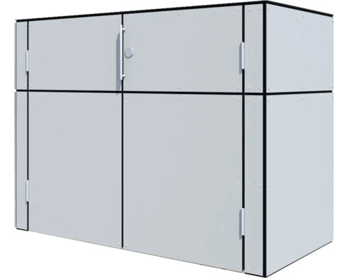 Graue Gerätebox zur Aufbewahrung im Aussenbereich