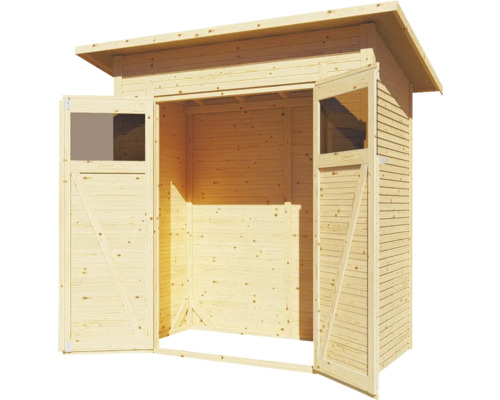 Holzgartenhaus mit Doppeltür und Fenster