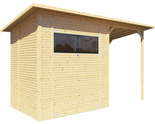 Holzgartenhaus mit Fenster und Vordach