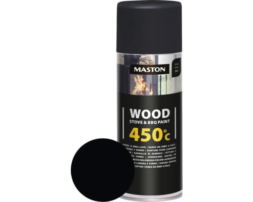 Sprühlack Maston Thermolack Kamin & Grill schwarz 400 ml Sprühdose mit Ofen- und Grilllack von Maston