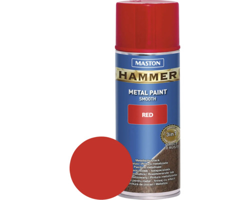 Sprühlack Maston Hammer Metallschutz glatt rot 400 ml