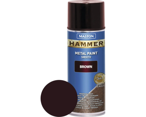 Sprühlack Maston Hammer Metallschutz glatt braun 400 ml