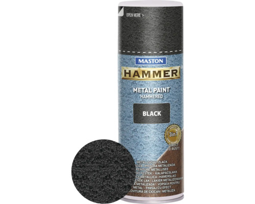 Sprühlack Maston Hammer Metallschutz schwarz 400 ml Sprühlack Maston Hammer Metallschutz schwarz 400 ml
