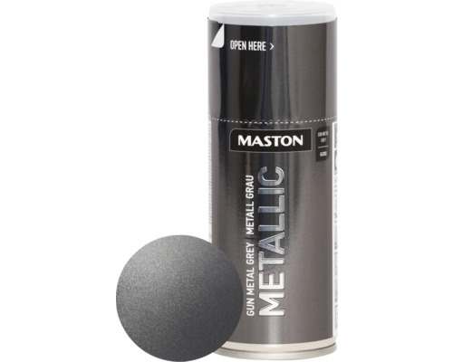 Sprühlack Maston Metallic hochglänzend dunkelgrau 150 ml Mastons Sprühfarbe Metallic Gun Metal Grey