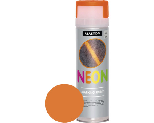 Sprühlack Maston NEON Markierungsspray orange 500 ml Mastons Neon Markierungsfarbe Dose mit Farbbeispiel