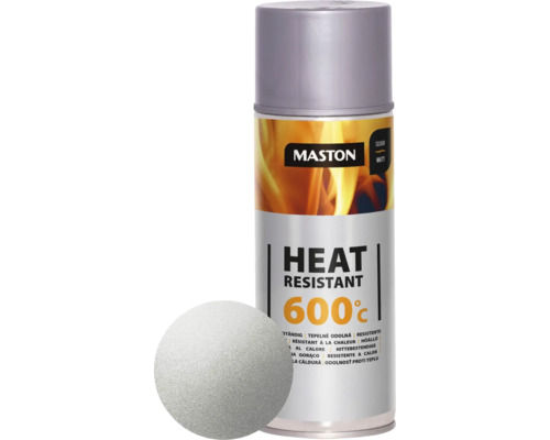 Sprühlack Maston Thermolack Hitzefest silber 400ml Mastodon Hitzebeständiges Spray, Temperaturbeständigkeit bis 600 Grad