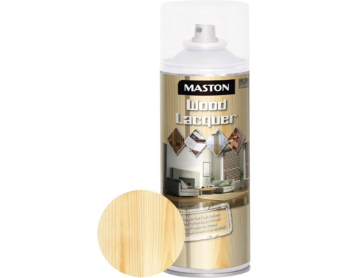 Sprühlack Maston Klarlack Holz satin glanz farblos 400 ml Mastons Holzlack in Sprühdose mit Holzmuster