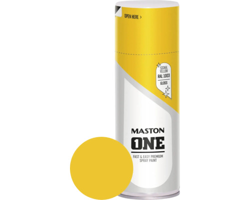 Sprühlack Maston ONE glänzend RAL 1003 signalgelb 400 ml Maston One Sprühlack Dose Signalgelb RAL 1003