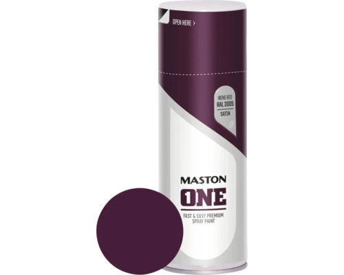 Sprühlack Maston ONE seidenmatt RAL 3005 weinrot 400 ml Mastons One Sprühfarbe Weinfarben RAL 3005