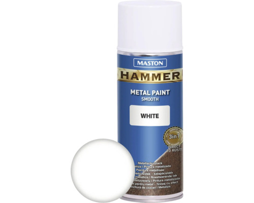 Sprühlack Maston Hammer Metallschutz glatt weiss 400 ml