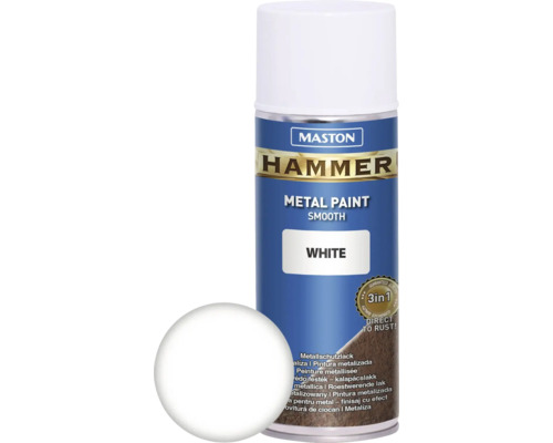 Sprühlack Maston Hammer Metallschutz glatt weiss 400 ml Sprühlack Maston Hammer Metallschutz glatt weiss 400 ml