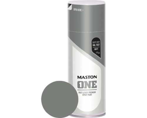 Sprühlack Maston ONE - matt RAL 7037 Dusty Grey 400 ml Mastson One Sprühlackdose mit Farbbeispiel