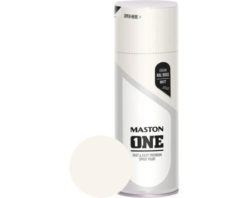 Sprühlack Maston ONE - matt RAL 9001 cremeweiß 400 ml Mastons One Sprühfarbe, Farbton Creme RAL 9001, matt