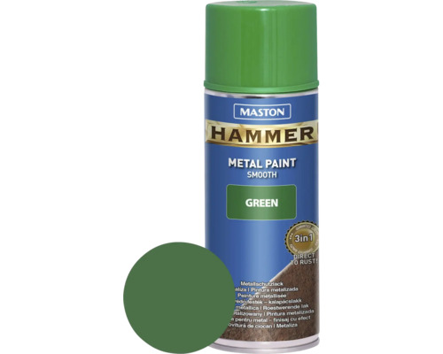 Sprühlack Maston Hammer Metallschutz glatt grün 400 ml Maston Hammer Metalllack Grün in Sprühdose