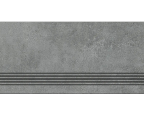 MIRAVA Feinsteinzeug Treppenstufe Manhattan Anthracite 30 x 60 x 0,9 cm matt rektifiziert