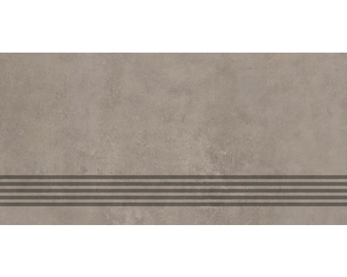 MIRAVA Feinsteinzeug Treppenstufe Manhattan Taupe 30 x 60 x 0,9 cm matt rektifiziert