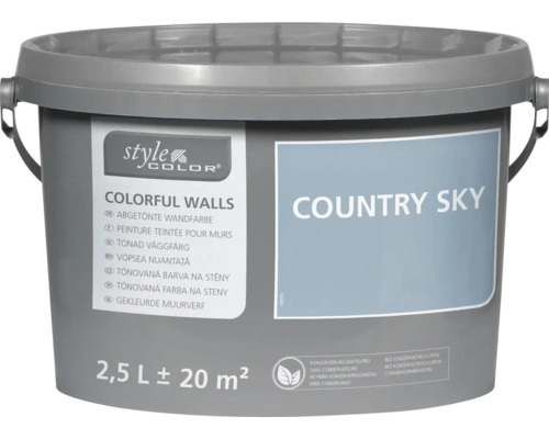 StyleColor COLORFUL WALLS Wand- und Deckenfarbe country sky 2,5 L Eimer abgetönte Wandfarbe Country Sky 2,5 Liter