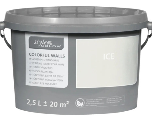 StyleColor COLORFUL WALLS Wand- und Deckenfarbe ice 2,5 L Eimer mit abgetönter Wandfarbe, 2,5 Liter für circa 20 Quadratmeter